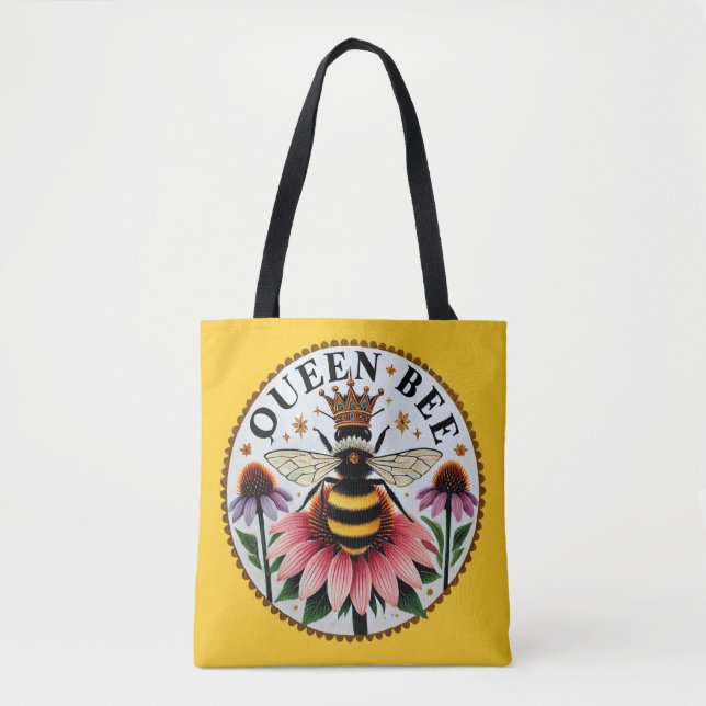 Bolsa Tote Abelhas Dias de as mães Rainhas de Abelhas (Frente)