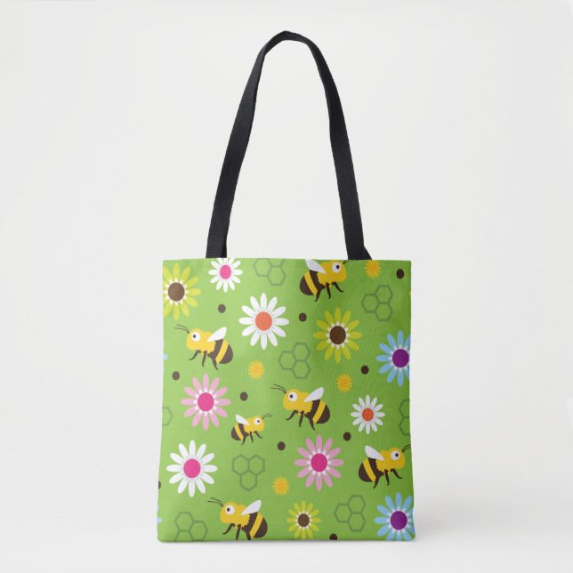 Bolsa Tote Abelhas e Flores (Frente)
