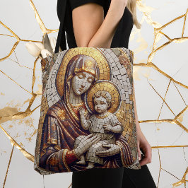 Bolsa Tote Abençoada Mãe Mary e Bebê Jesus | Religião
