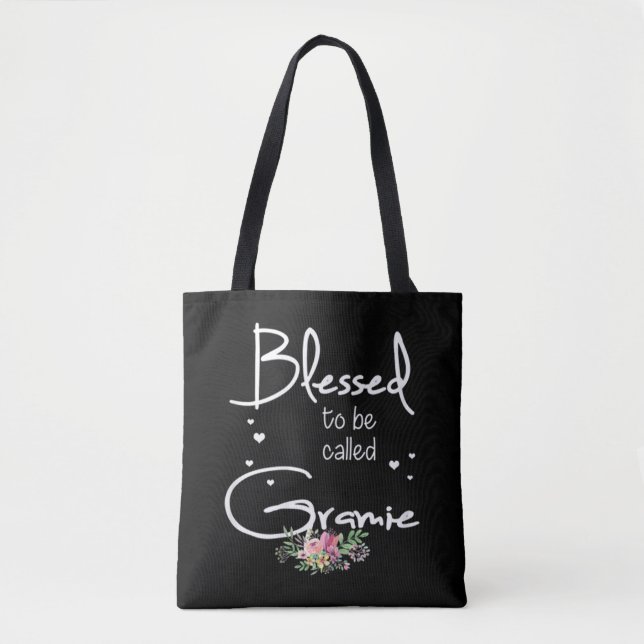 Bolsa Tote Abençoado seja chamado Grammie Cute Daisy Flower (Frente)