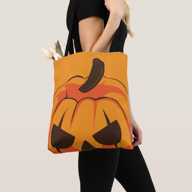 Bolsa Tote Abóbora Clássica de Halloween Jack O Lantern (Close Up)