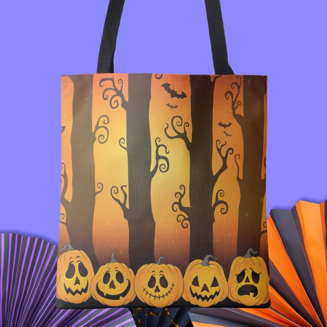 Bolsa Tote Abóbora Cute Jack O Lantern de Halloween (Criador carregado)