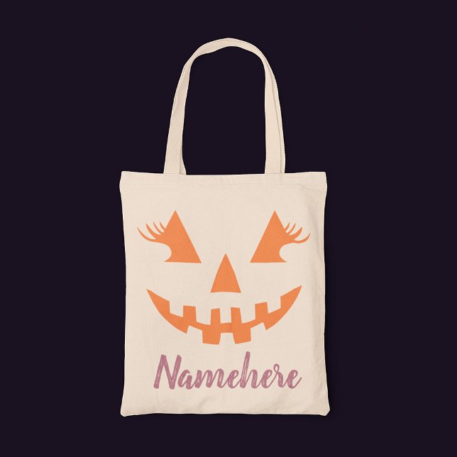 Bolsa Tote Abóbora de Halloween Personalizada Feminina Jack O (Criador carregado)
