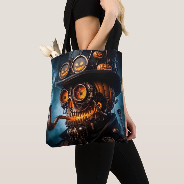Bolsa Tote Abóbora de Halloween Steampunk Gótico (Close Up)
