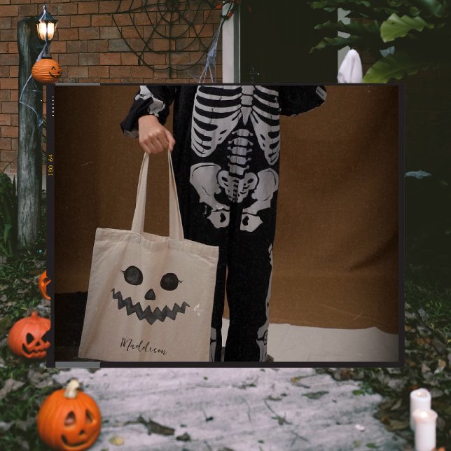 Bolsa Tote Abóbora de Jack O Lantern | Tratamento de Hallowee (Criador carregado)