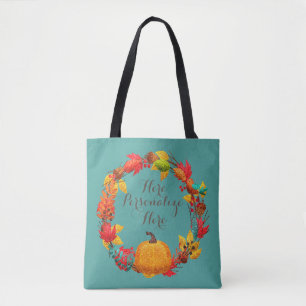 Bolsa Tote Abóbora e flores