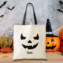 Bolsa Tote Abóbora Engraçada com Nome Personalizado