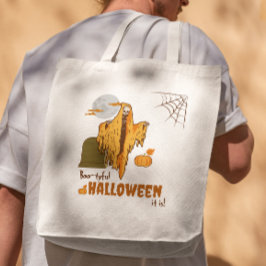 Bolsa Tote Abóbora Esqueleto Engraçado Humor Adulto Festa de