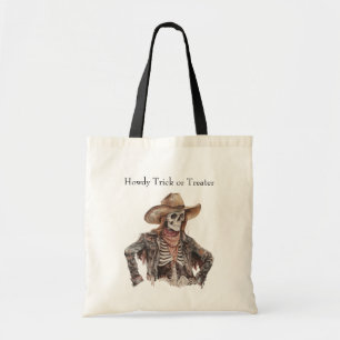 Bolsa Tote Abóbora Fantasma Cowboy Ocidental Halloween Marrom