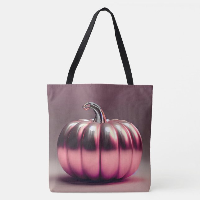 Bolsa Tote Abóbora Rosa Brilhante (Frente)