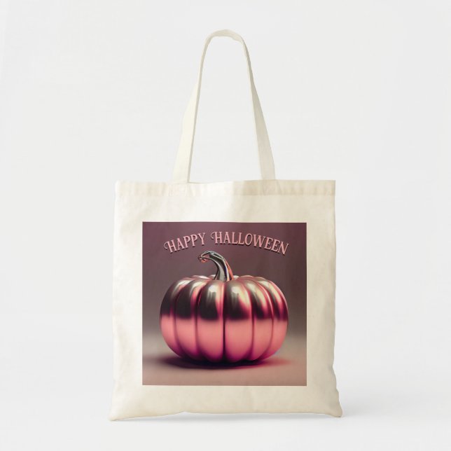 Bolsa Tote Abóbora Rosa Brilhante (Frente)