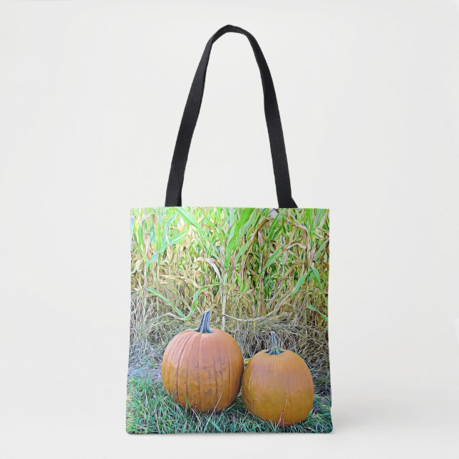 Bolsa Tote Abóboras de Halloween Saco de Outono (Frente)