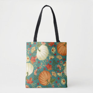 Bolsa Tote Abóboras de outono com padrão de fundo lacrimog