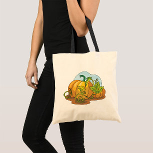 Bolsa Tote Abóboras e Folhas Rústicas de Outono