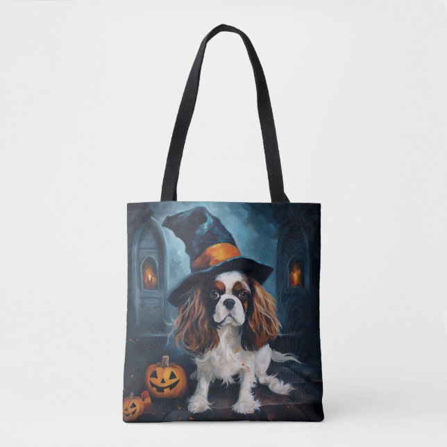 Bolsa Tote Abóboras Rei Cavaleiro do Halloween Assustador (Frente)
