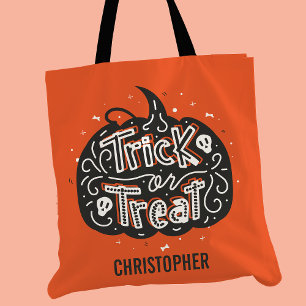Bolsa Tote Abobrinha de Truque ou Travessura Personalizada de