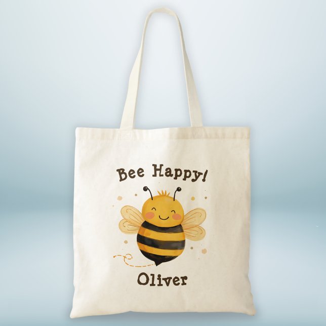 Bolsa Tote Aborígene Bumblebee "Abeia Feliz"  (Criador carregado)