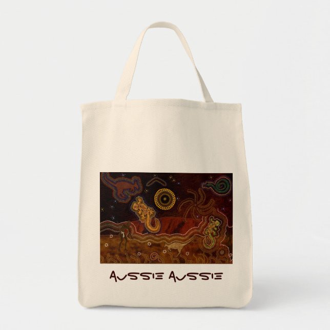 Bolsa Tote Aboriginal australiano Aussie Desert Art Bag (Frente)