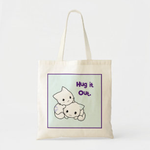 Bolsa Tote Abraçar Gatinhos De Cartoon, Amizade De Gato