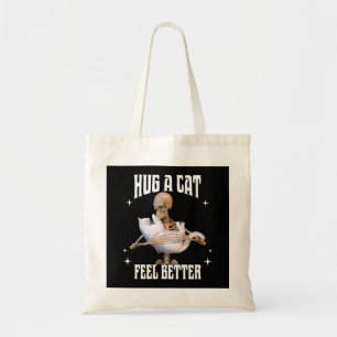 Bolsa Tote Abraçar um Gato, Sentir-se Melhor Esqueleto Abraça