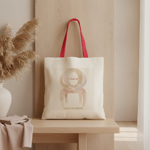Bolsa Tote Abraço de Apoio Abstrato Aquarela Nome Personaliza