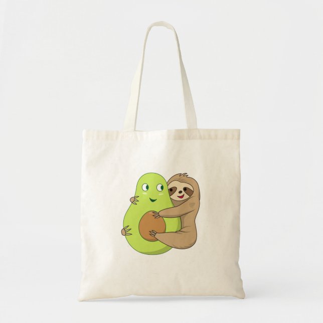 Bolsa Tote Abraço De Preguiçoso E Bonito Do Amante Avocado (Frente)