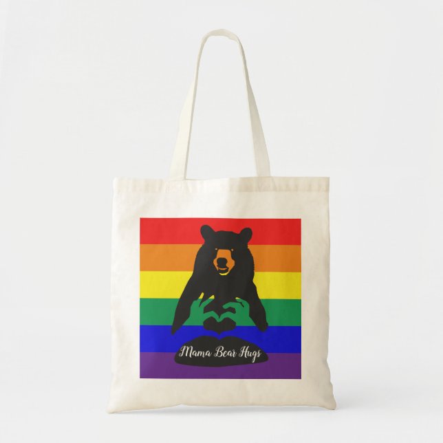 Bolsa Tote Abraços arco-íris da mamãe (Frente)
