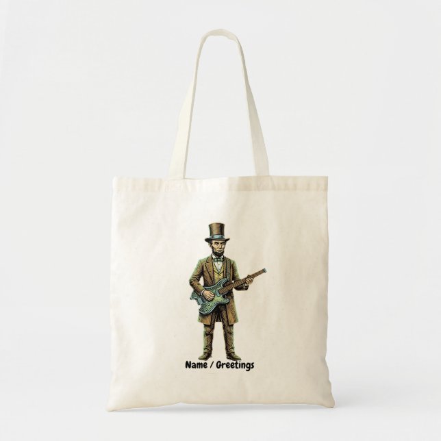 Bolsa Tote Abraham Lincoln Cabeça de Balanço Guitarrra Sem Ca (Frente)