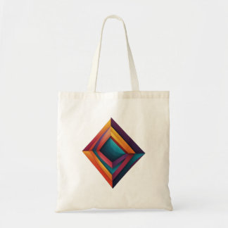 Bolsa Tote Abstract 3D Geometric Diamond Gradient Art