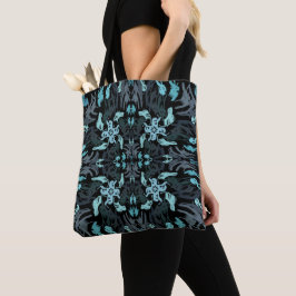 Bolsa Tote Abstract Aquatic Shaded Repeating Pattern Swirls