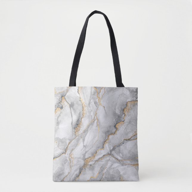 Bolsa Tote abstract background, creative texture of white mar (Frente)