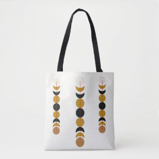 Bolsa Tote Abstract Eclipse Moon Phases Poster | Minimal Mono