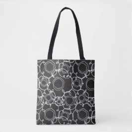 Bolsa Tote Abstract Floral Matrix (Charcoal) Fine Art
