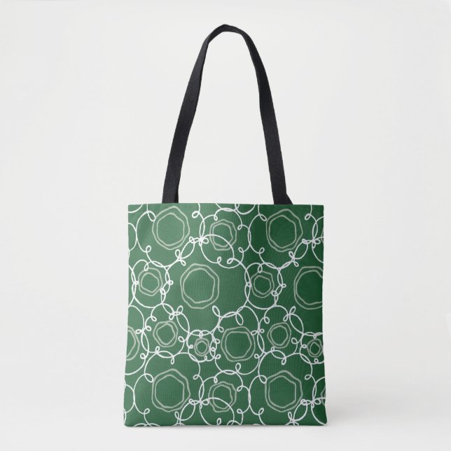 Bolsa Tote Abstract Floral Matrix (Dark Green) Fine Art (Frente)