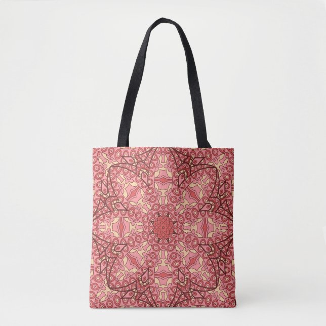 Bolsa Tote Abstract flower mandala ethnic seamless pattern (Frente)