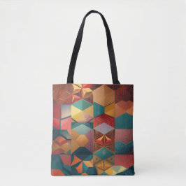 Bolsa Tote Abstract Geometric Hexagon Pattern