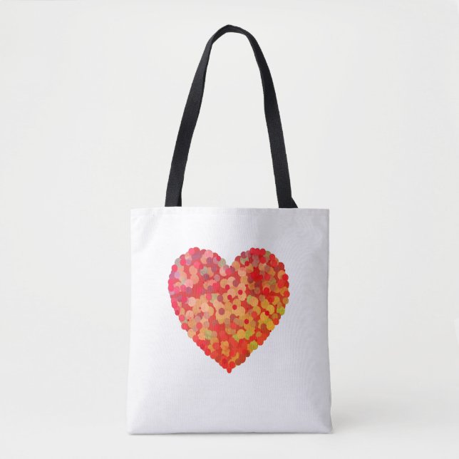 Bolsa Tote Abstract Heart Confetti Art (Frente)