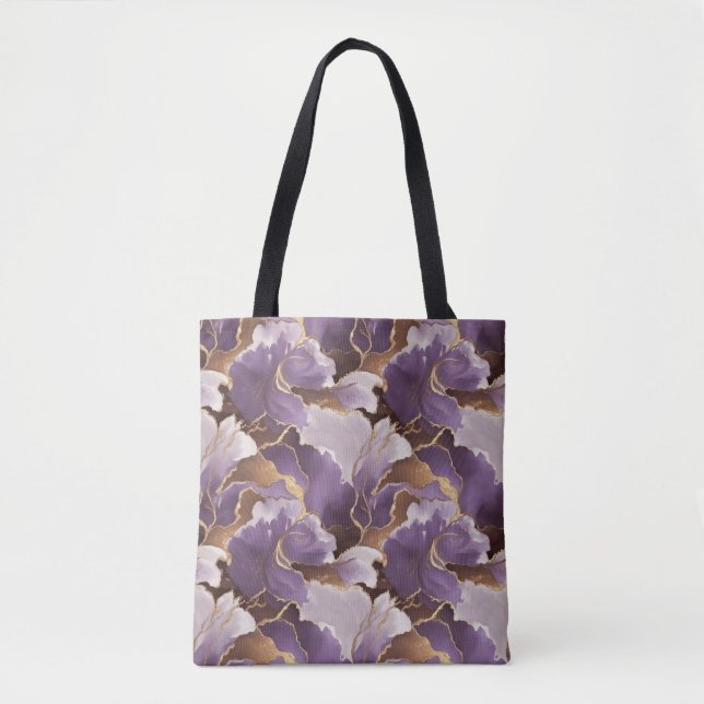 Bolsa Tote abstract lavender and gold (Frente)