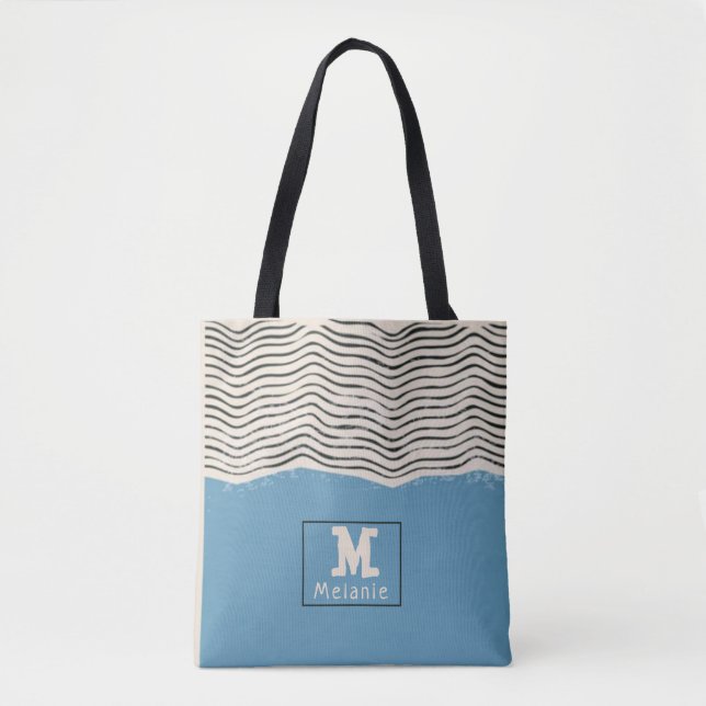 Bolsa Tote Abstract minimalist artistic lines Monogram (Frente)