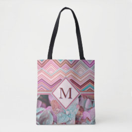 Bolsa Tote Abstract Multi-Color Zig Zag Stripes