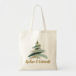 Bolsa Tote Abstract Painted Christmas Tree