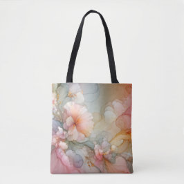 Bolsa Tote Abstract Pastel Sea Foam Floral Cloud Landscape