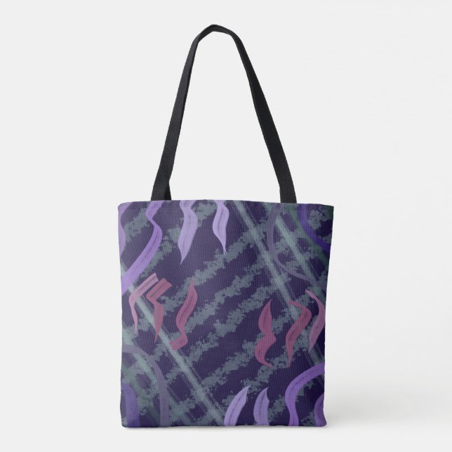 Bolsa Tote Abstract Pattern Art Of Watercolor Brushstrokes (Verso)