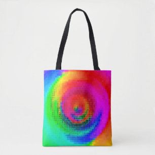 Bolsa Tote abstract pattern, multicolored geometric wallpaper