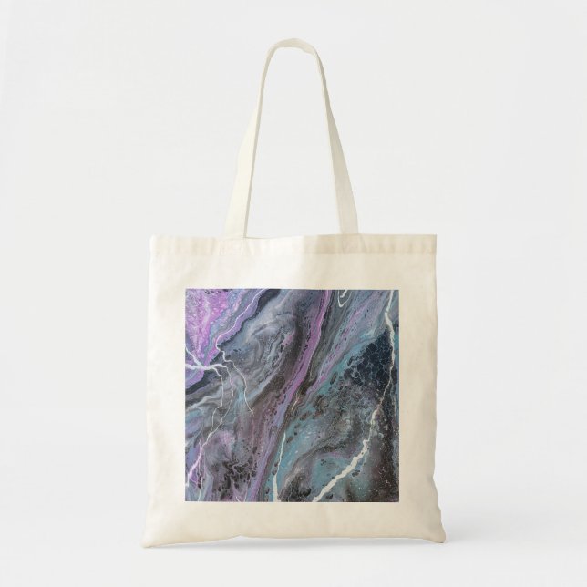 Bolsa Tote Abstract Purple & Teal Flow (Frente)