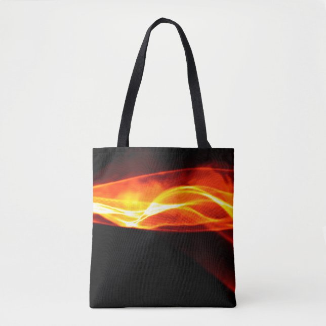 Bolsa Tote Abstract red smoke Fire over black background. Wav (Frente)