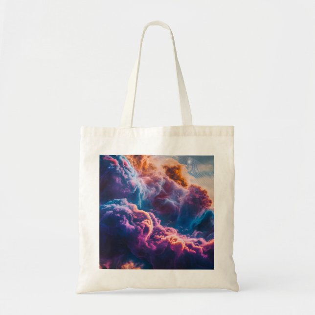 Bolsa Tote Abstract Space Nebula Art - Colorful Cosmic (Frente)