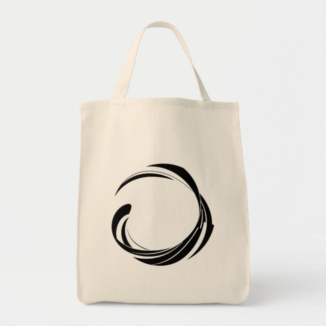 Bolsa Tote Abstract Swirl Circle Design – curved ring artwork (Frente)