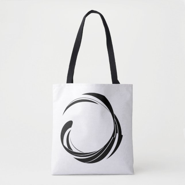 Bolsa Tote Abstract Swirl Circle Design – curved ring artwork (Frente)