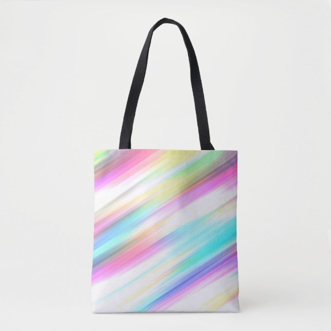 bolsa tote abstrata arco-íris (Frente)